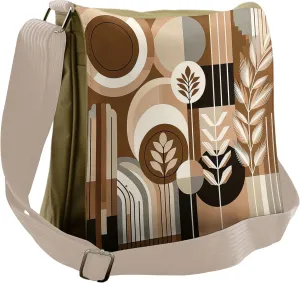 Ambesonne Monstera Messenger Bag, Boho Arrange Mid Century, Unisex Cross-body