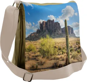Ambesonne Nature Messenger Bag, Canyon Cloudy Cliff, Unisex Cross-body