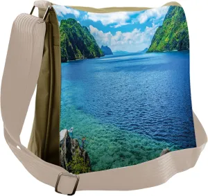 Ambesonne Nature Messenger Bag, Scenic View of Palawan, Unisex Cross-body