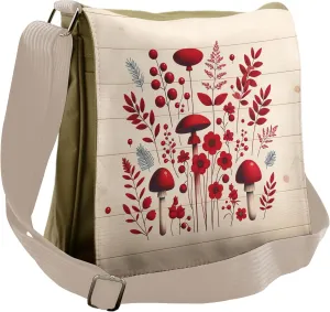 Ambesonne Rustic Messenger Bag, Reddish Tone Wonder of Woods, Unisex Cross-body