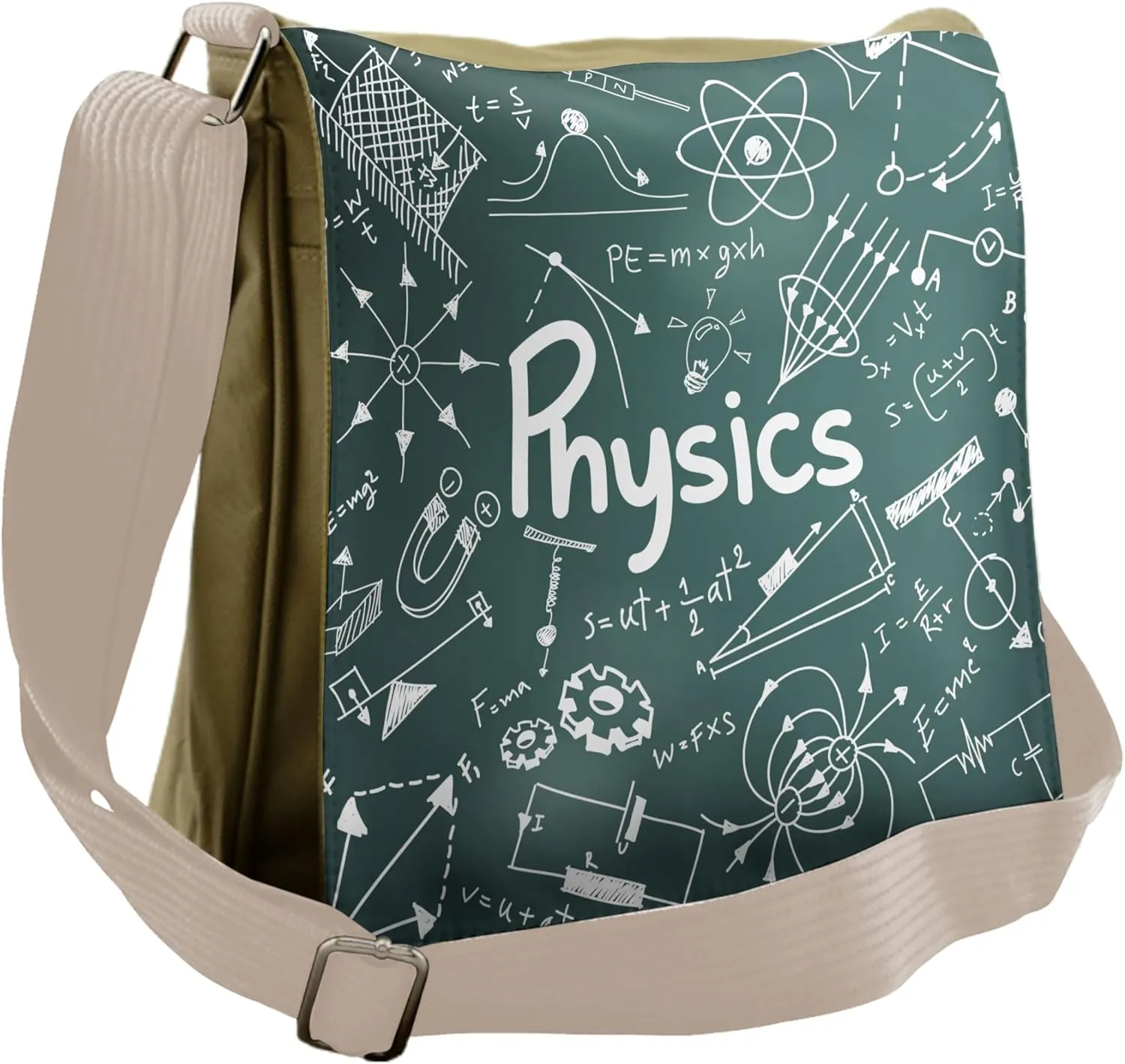 Ambesonne Science Messenger Bag, Physics and Math, Unisex Cross-body