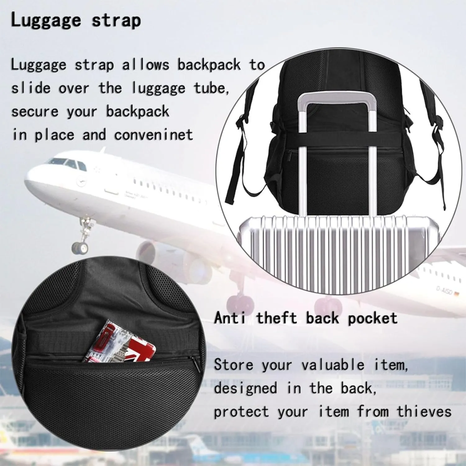American Raised with Barbadian Roots Casual Travel Backpacks Hiking Camping Backpack Large Outdoor Sport Daypack Laptop Rucksack Climbing Working Bags with USB Port