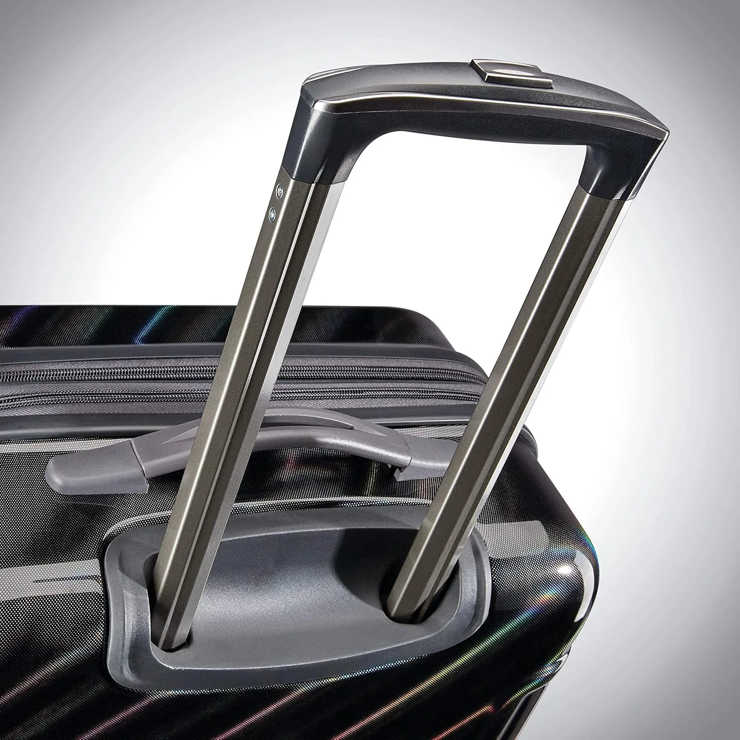 American Tourister Moonlight Hardside Expandable Luggage with Spinner Wheels, Iridescent Black, Carry-On 21-Inch