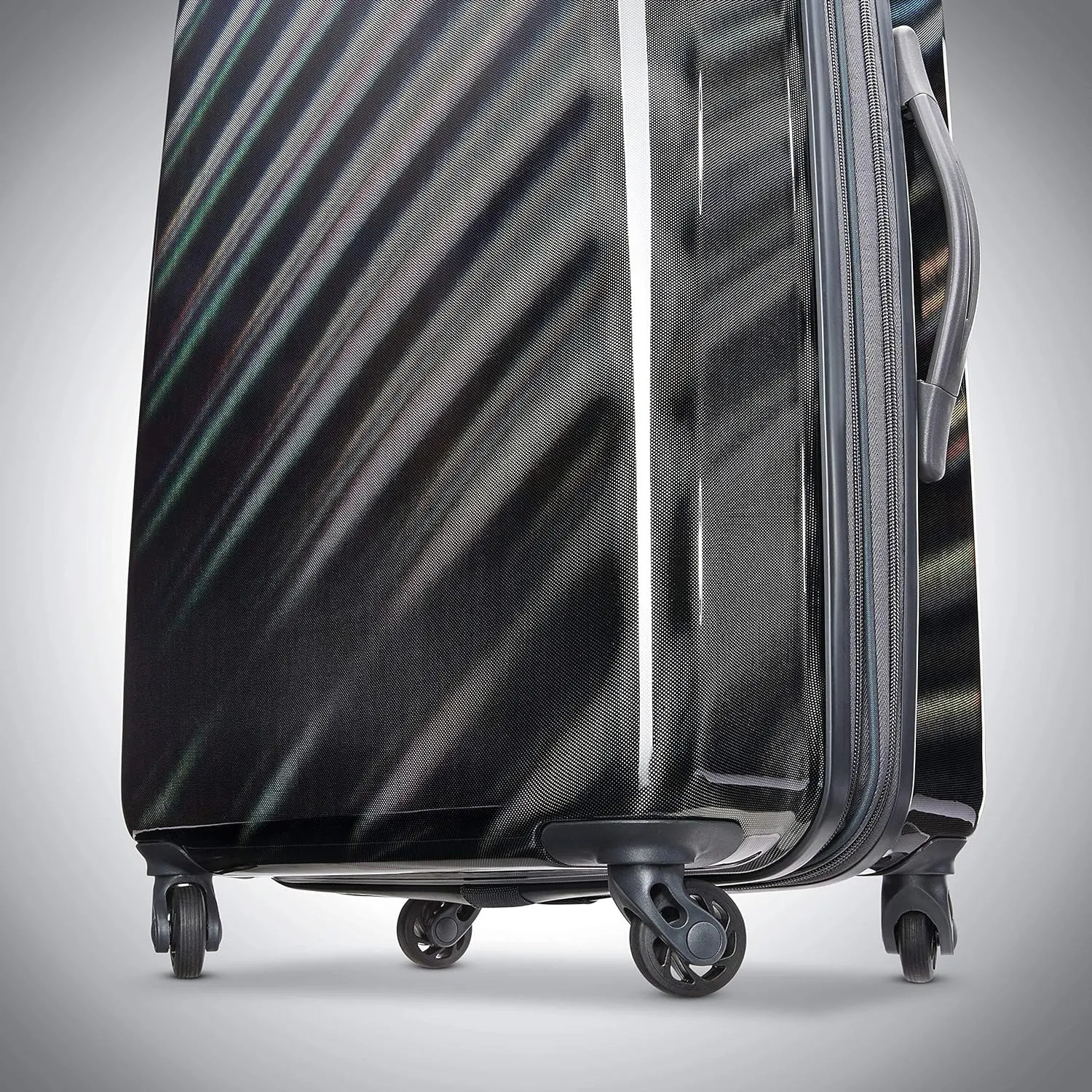 American Tourister Moonlight Hardside Expandable Luggage with Spinner Wheels, Iridescent Black, Carry-On 21-Inch