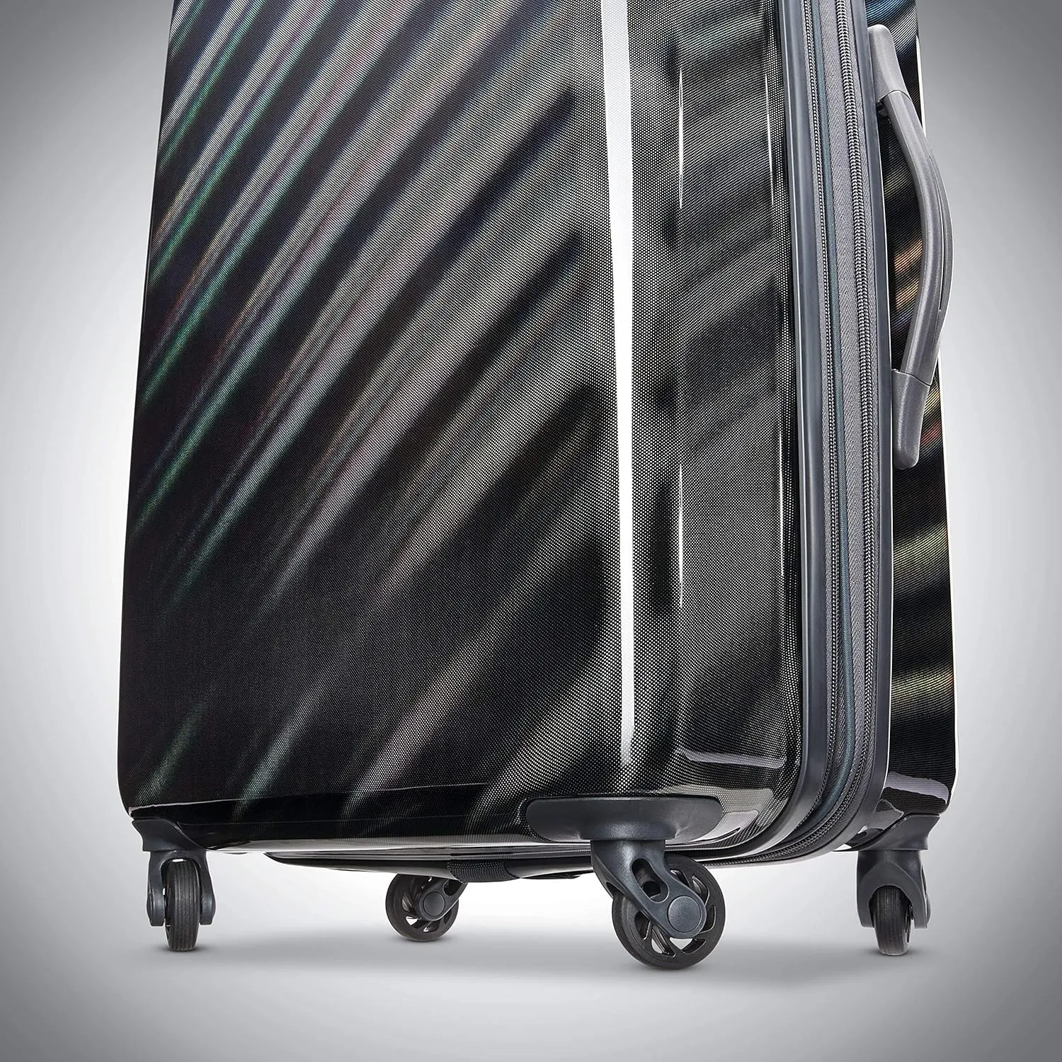 American Tourister Moonlight Hardside Expandable Luggage with Spinner Wheels, Iridescent Black, Carry-On 21-Inch
