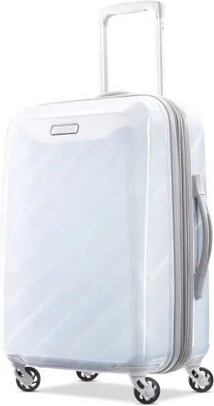 American Tourister Moonlight Hardside Expandable Luggage with Spinner Wheels, Iridescent White, Carry-On 21-Inch