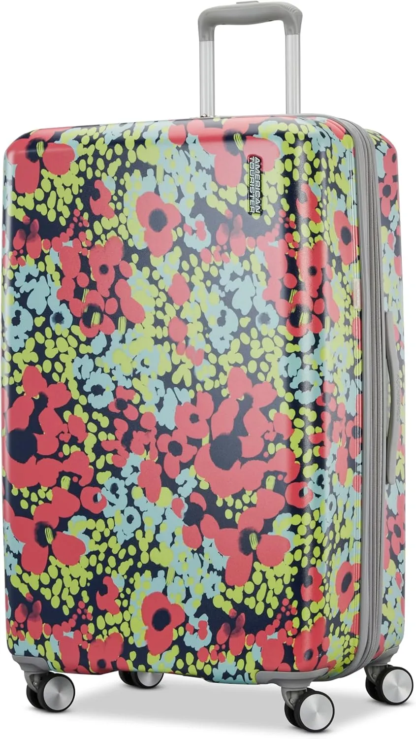 American Tourister Moonlight Hardside Expandable Luggage with Spinner Wheels, Poppy Floral, 2-Piece Set (20/28)