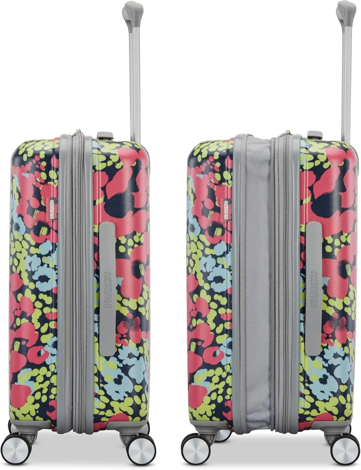 American Tourister Moonlight Hardside Expandable Luggage with Spinner Wheels, Poppy Floral, 2-Piece Set (20/28)