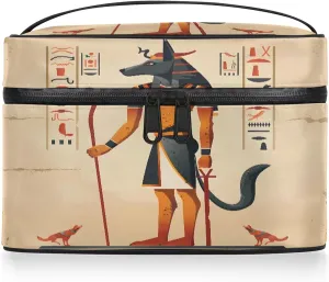Ancient Egyptian Painting Travel Toiletry Bag Large Capacity Makeup Case Organizer with Handle Cosmetic Case for Women Girls
