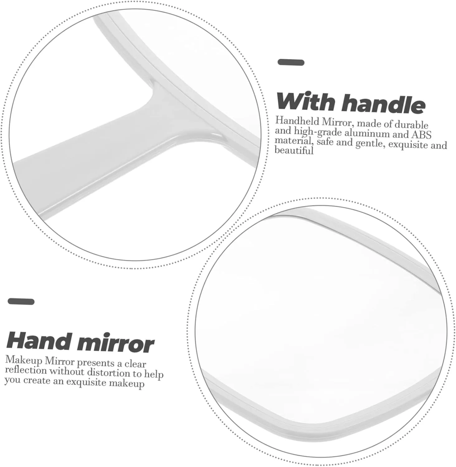 Angoily Handheld Makeup Mirror Round Portable Vanity Mirror for Travel Home Office Modern Design Perfect for Women Girls