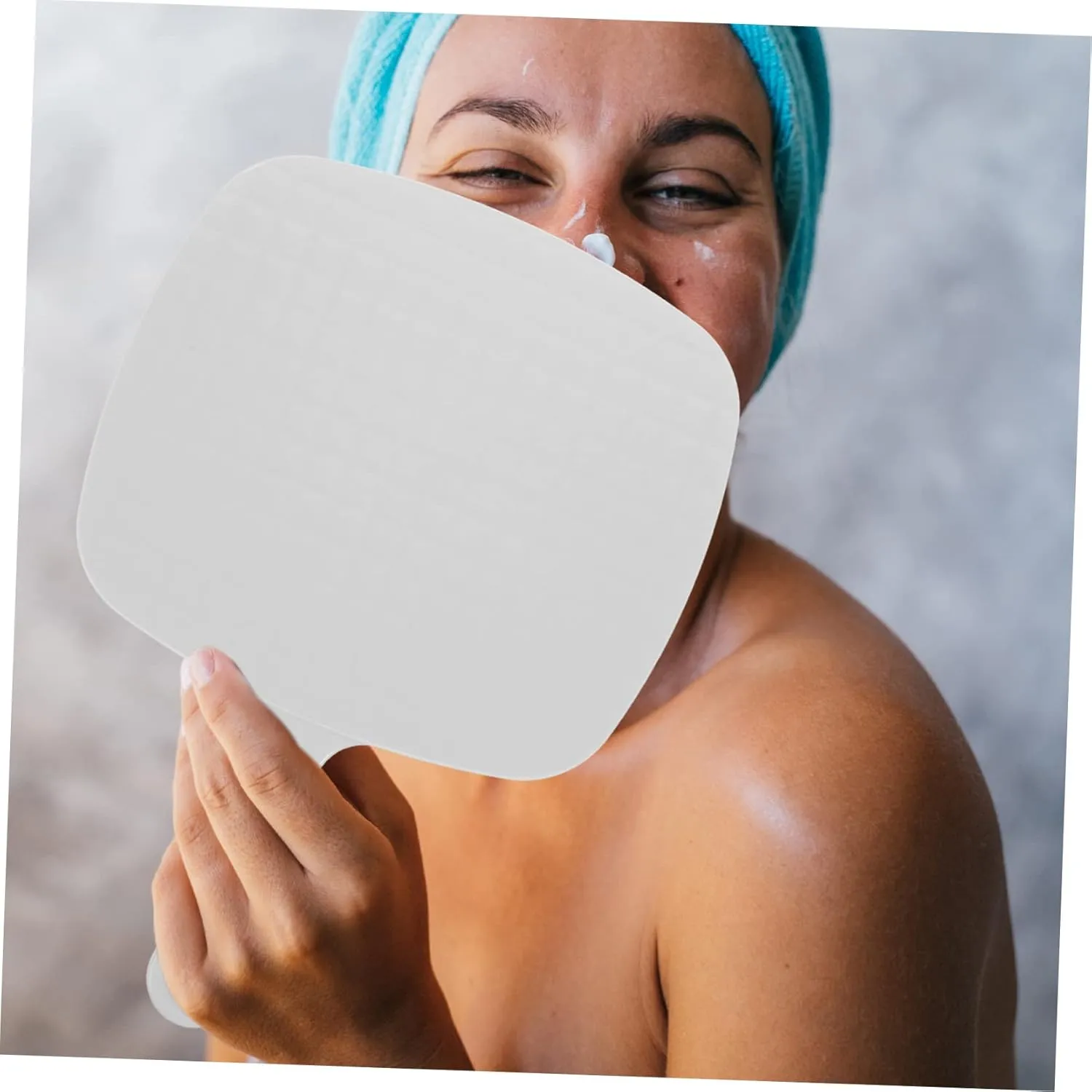 Angoily Handheld Makeup Mirror Round Portable Vanity Mirror for Travel Home Office Modern Design Perfect for Women Girls