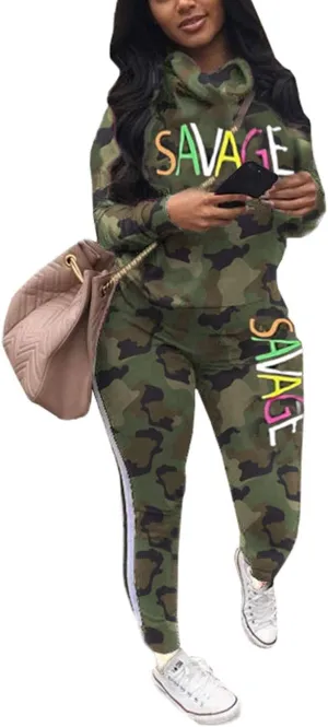 Angsuttc Womens Casual 2 Piece Tracksuit Outfits Long Sleeve Pullover Sweatshirt Jogger Pants Sweatsuits Set