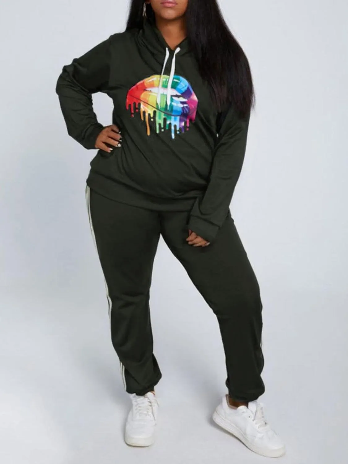 Angsuttc Womens Casual 2 Piece Tracksuit Outfits Long Sleeve Pullover Sweatshirt Jogger Pants Sweatsuits Set