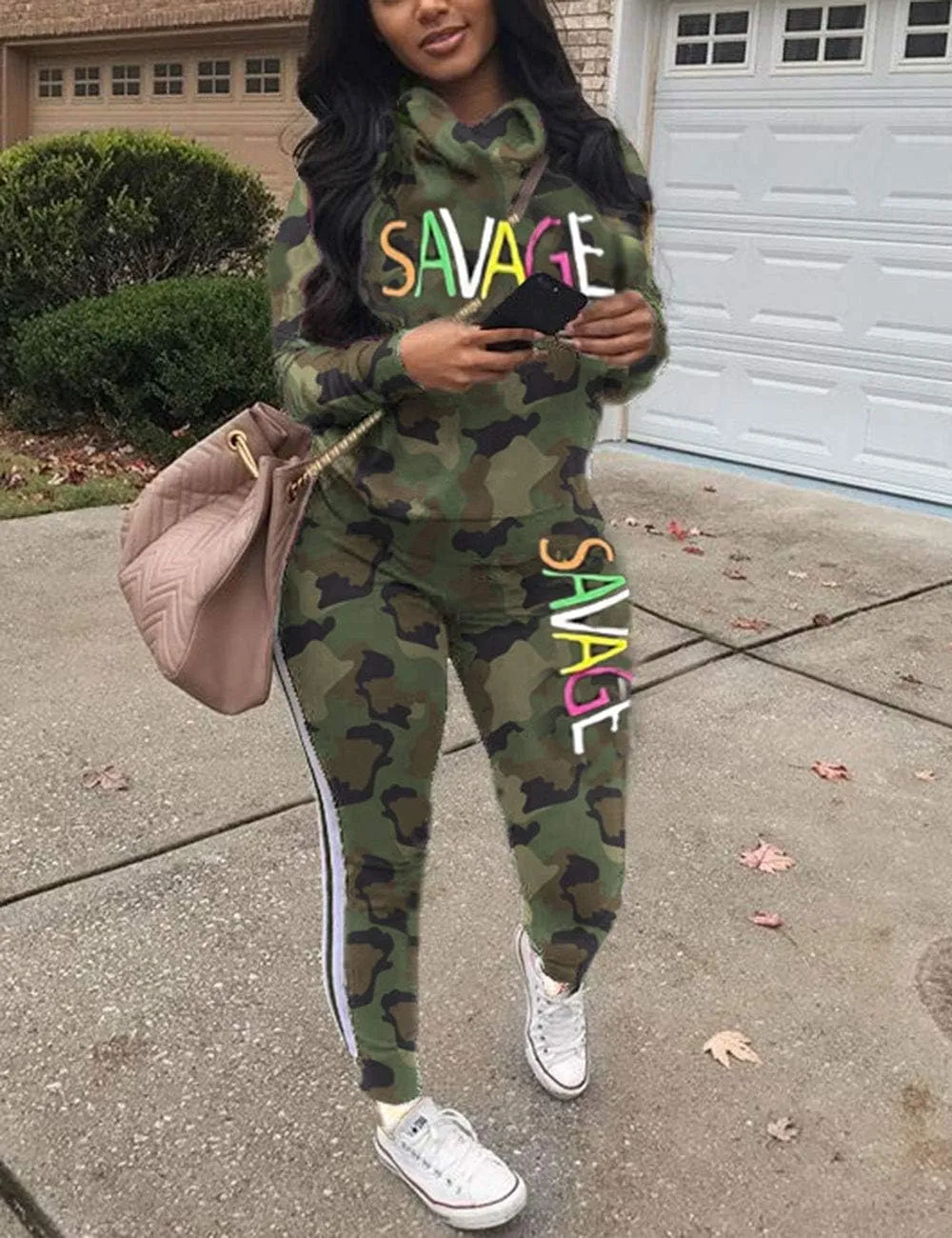 Angsuttc Womens Casual 2 Piece Tracksuit Outfits Long Sleeve Pullover Sweatshirt Jogger Pants Sweatsuits Set