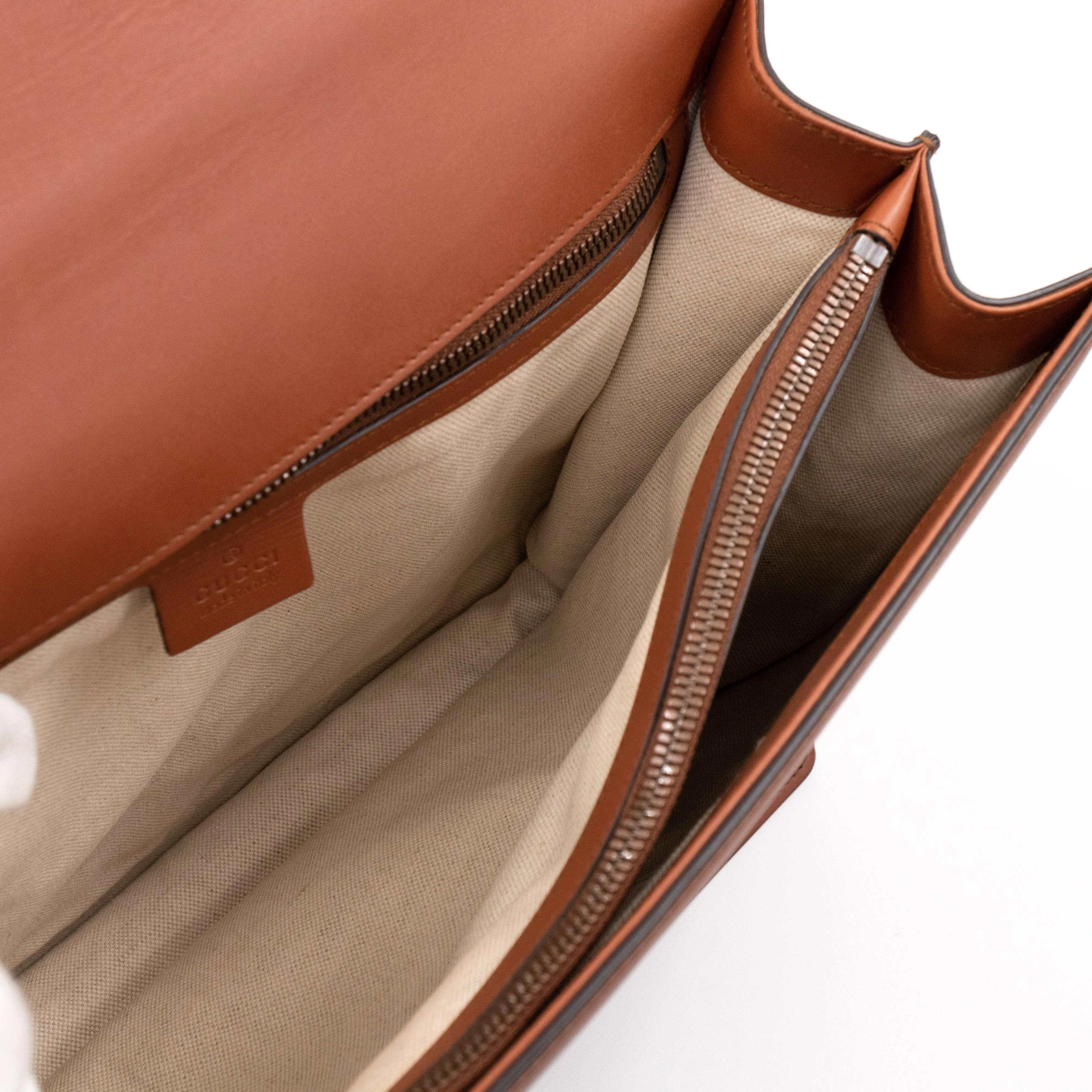 Animalier Messenger Bag Brown Leather