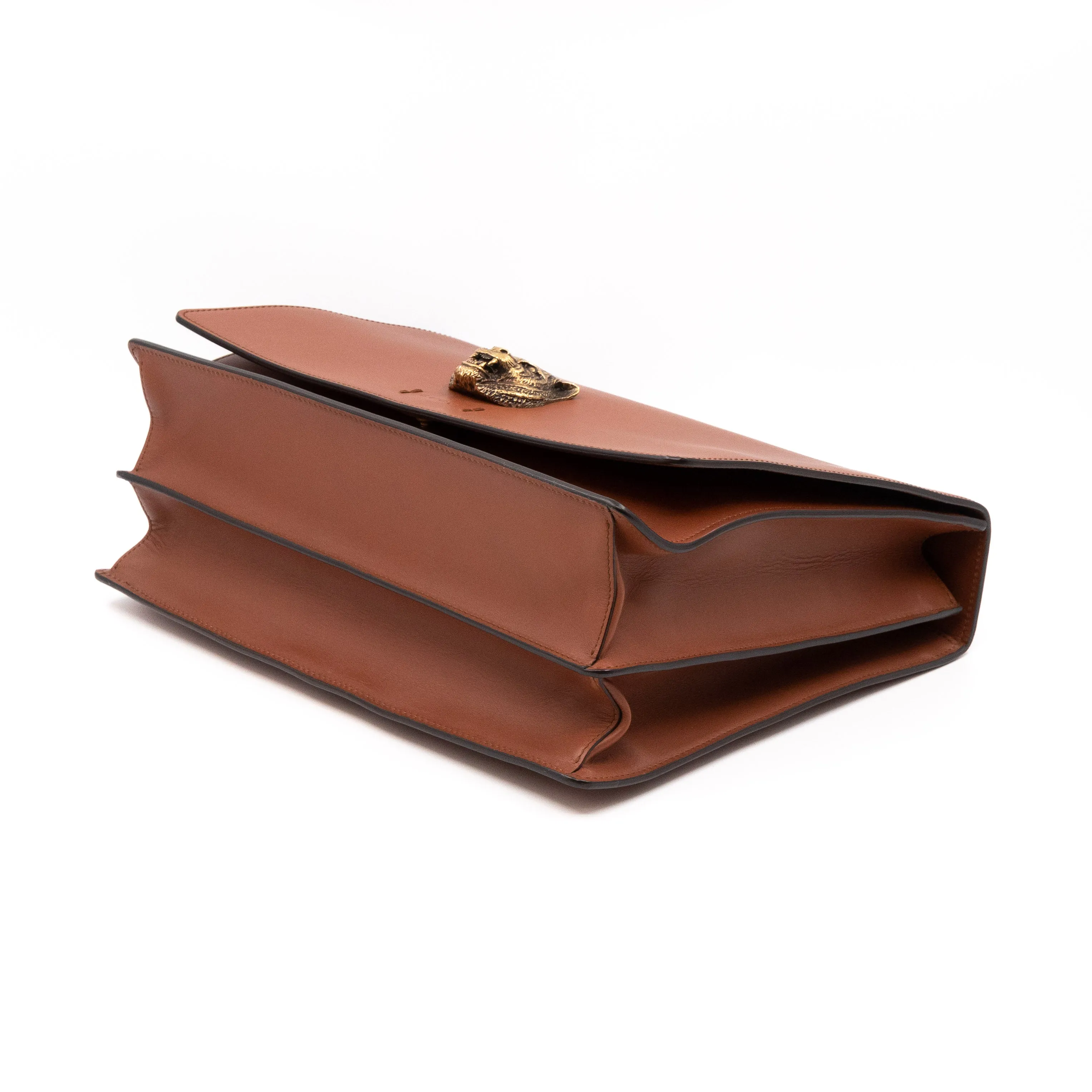Animalier Messenger Bag Brown Leather