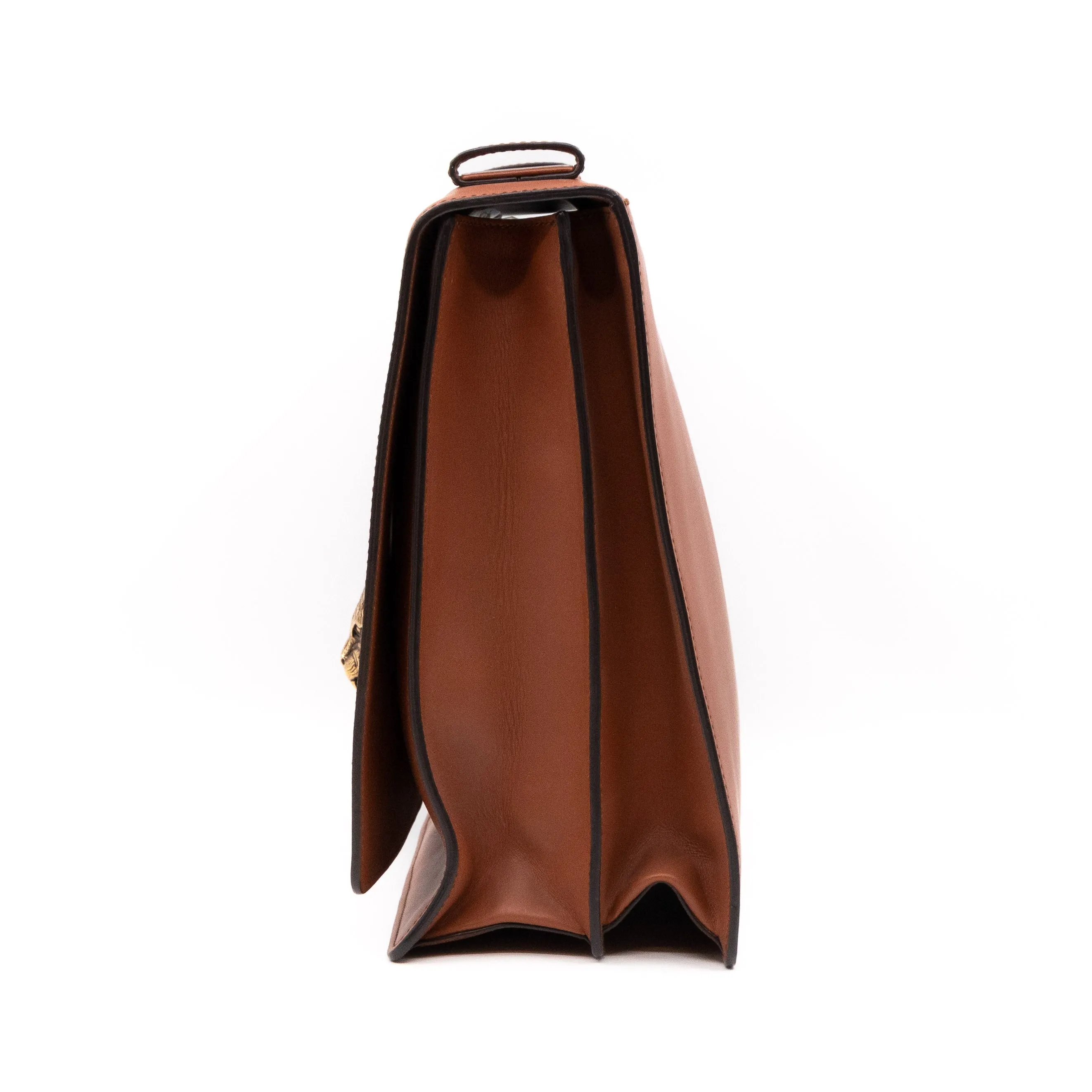 Animalier Messenger Bag Brown Leather