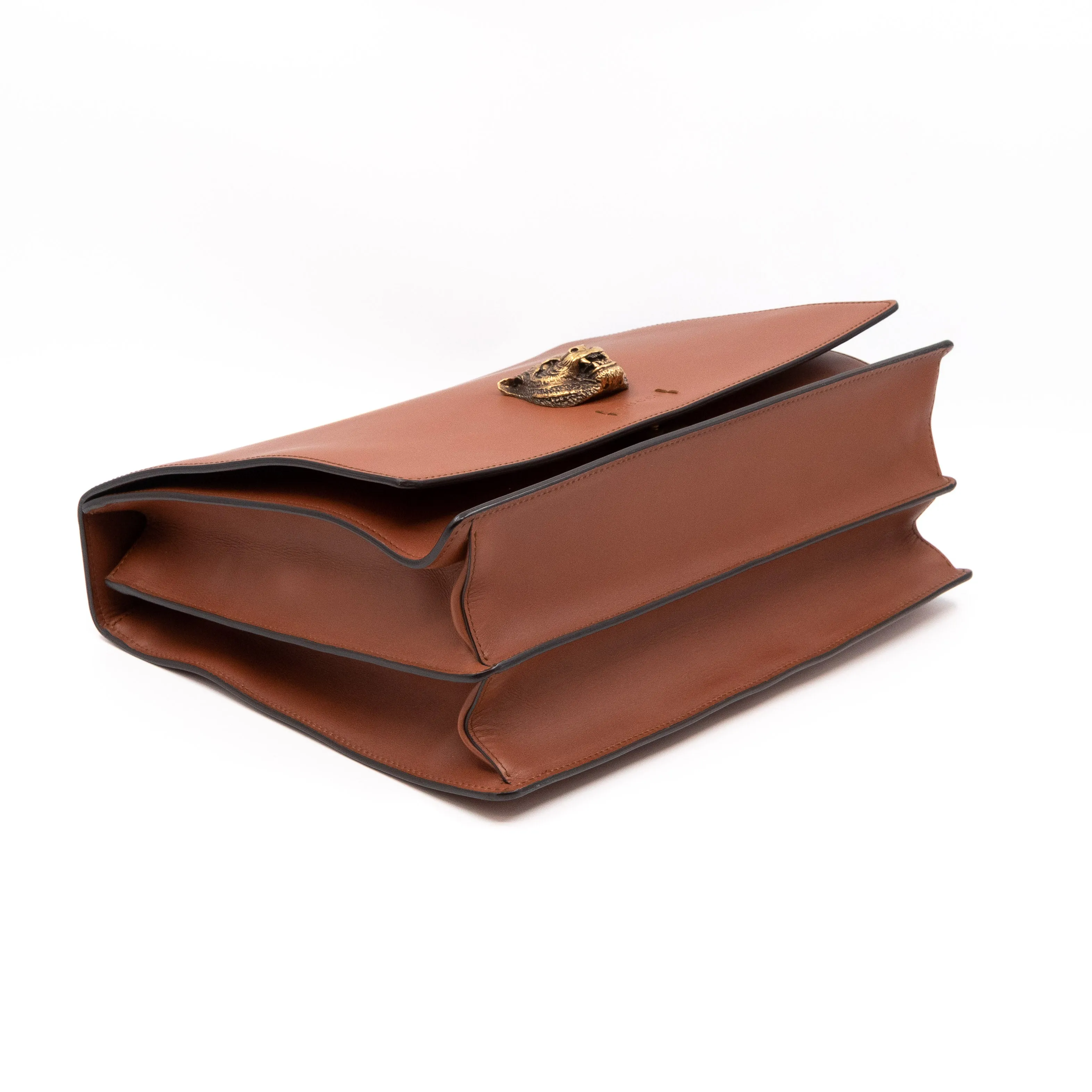 Animalier Messenger Bag Brown Leather