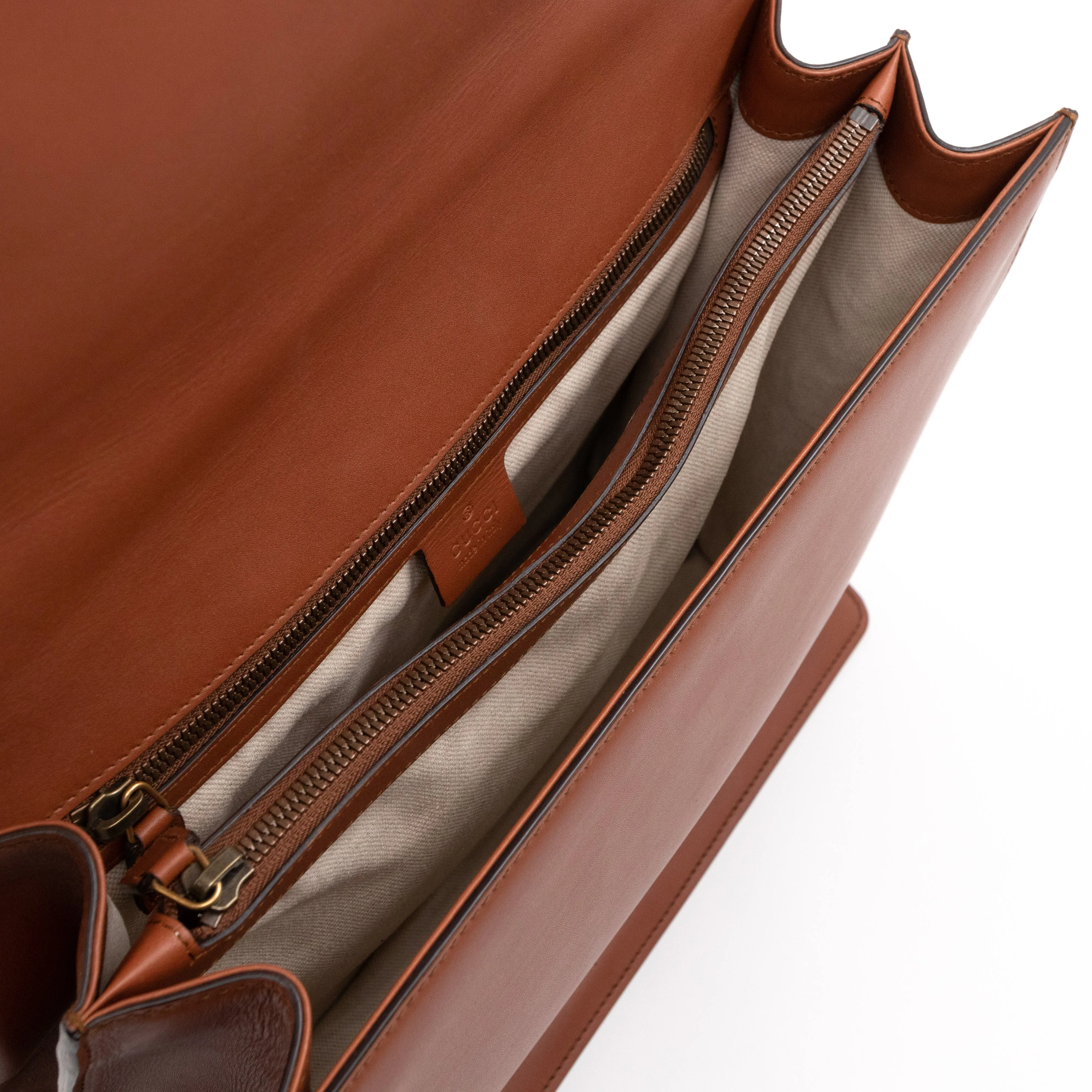 Animalier Messenger Bag Brown Leather
