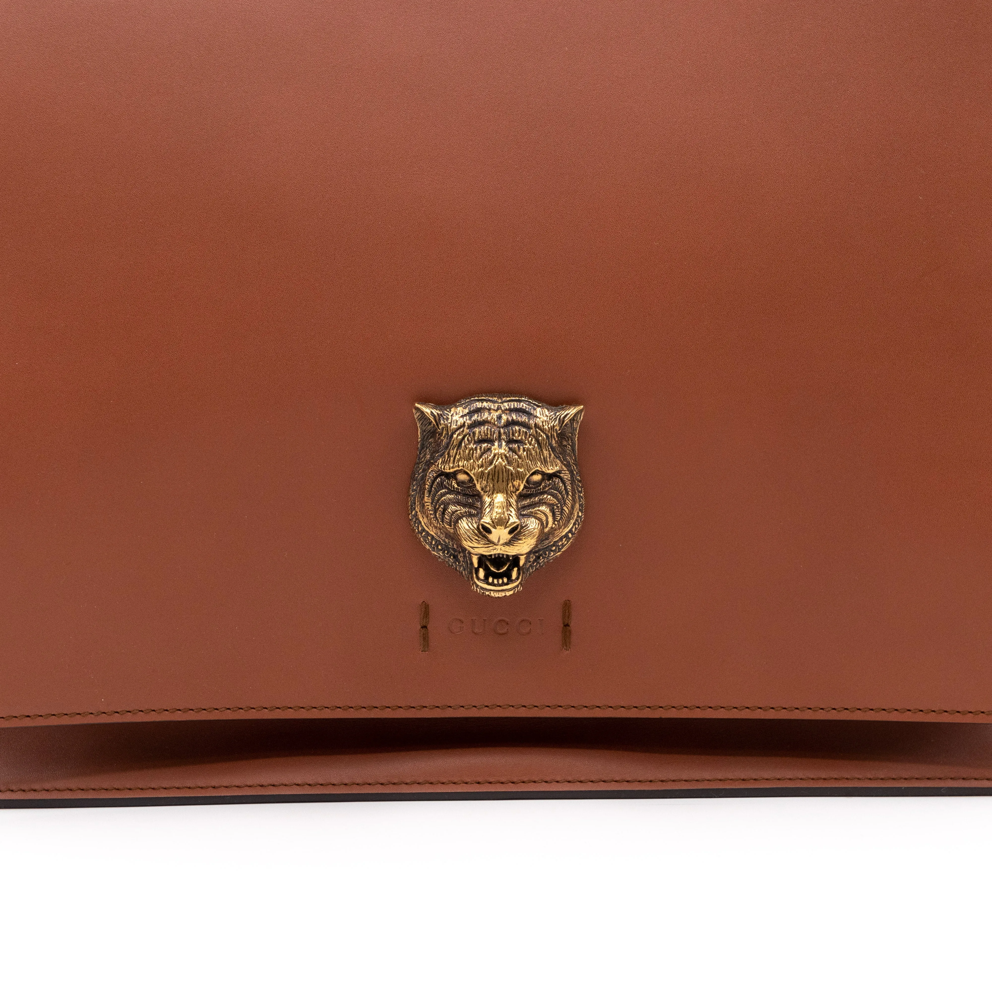 Animalier Messenger Bag Brown Leather