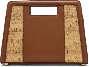 Anne Klein Womens Cork clutch bag with Convertible strap, Chestnut