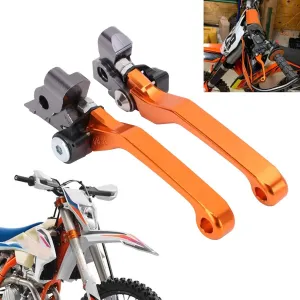 AnXin Motorcycle Brake Clutch Lever Foldable Levers Set CNC for 125 150 250 300 350 450 500 SX XC EXC SXF XCW XCF XCFW EXCF TPI Dirt Bike Orange
