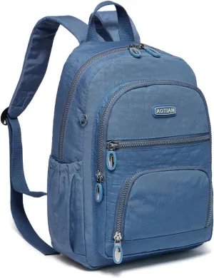 AOTIAN Mini Daypack with Anti-Theft Back Zipper Pocket, Durable Small Lightweight Backpack for Women Girls & Boys Hiking Travel Sports, Height 13 inches