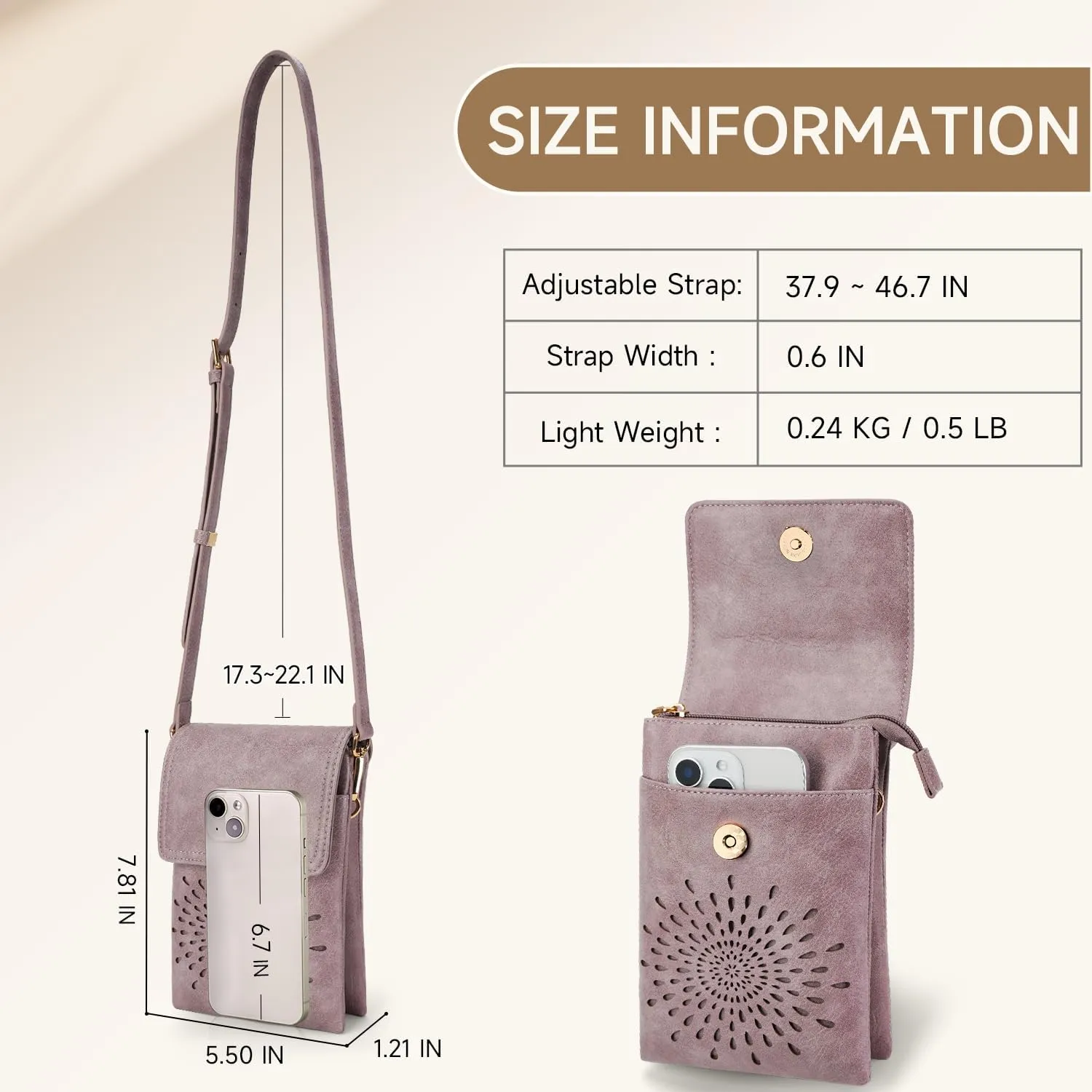 APHISON Small Crossbody Bags for Women Trendy, Leather Crossbody Phone Purses Handbags with Adjustable Strap