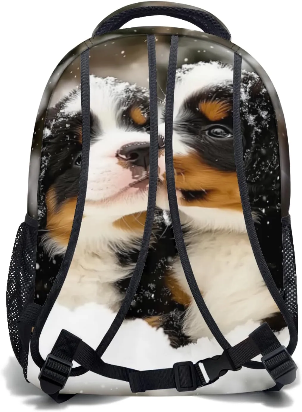 aportt Bernese Dog Print Kids Backpack for School Casual Daypack Backpacks Cute Puppy Lightweight Book Bag Snow Winter Shoulder Bag for Boys Girls Students Travel Camping Outdoor