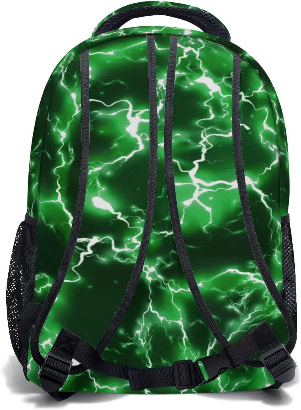 aportt Green Backpack for Boys Girls Cool Lightning Durable Casual Basic Kids Bookbag Lightweight School Bag for Teens Students Travel Daypack