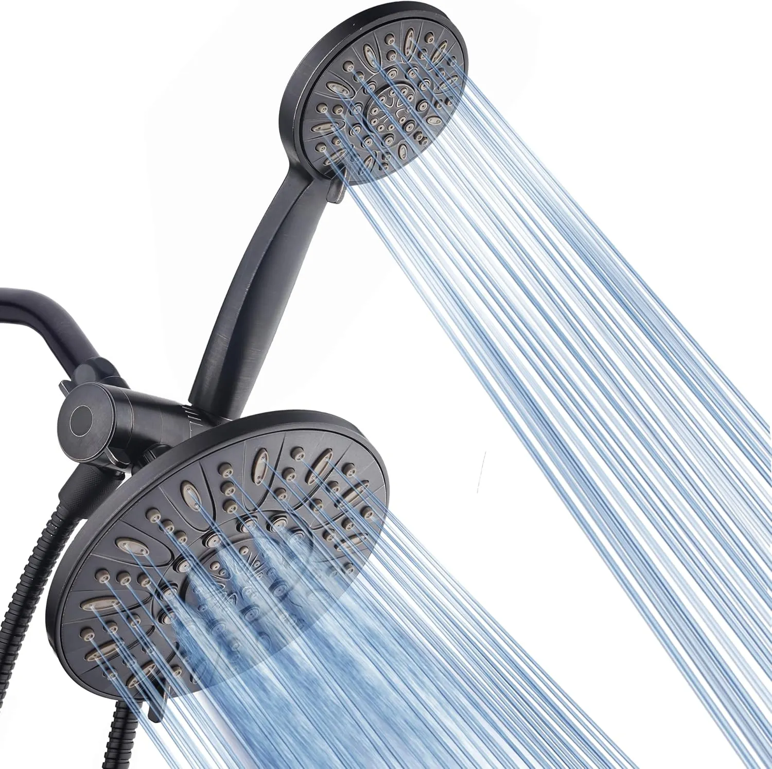 AquaDance 7" Premium High Pressure 3-Way Rainfall Combo with Stainless Steel Hose – Enjoy Luxurious 6-setting Rain Shower Head and Hand Held Shower Separately or Together – Oil Rubbed Bronze Finish