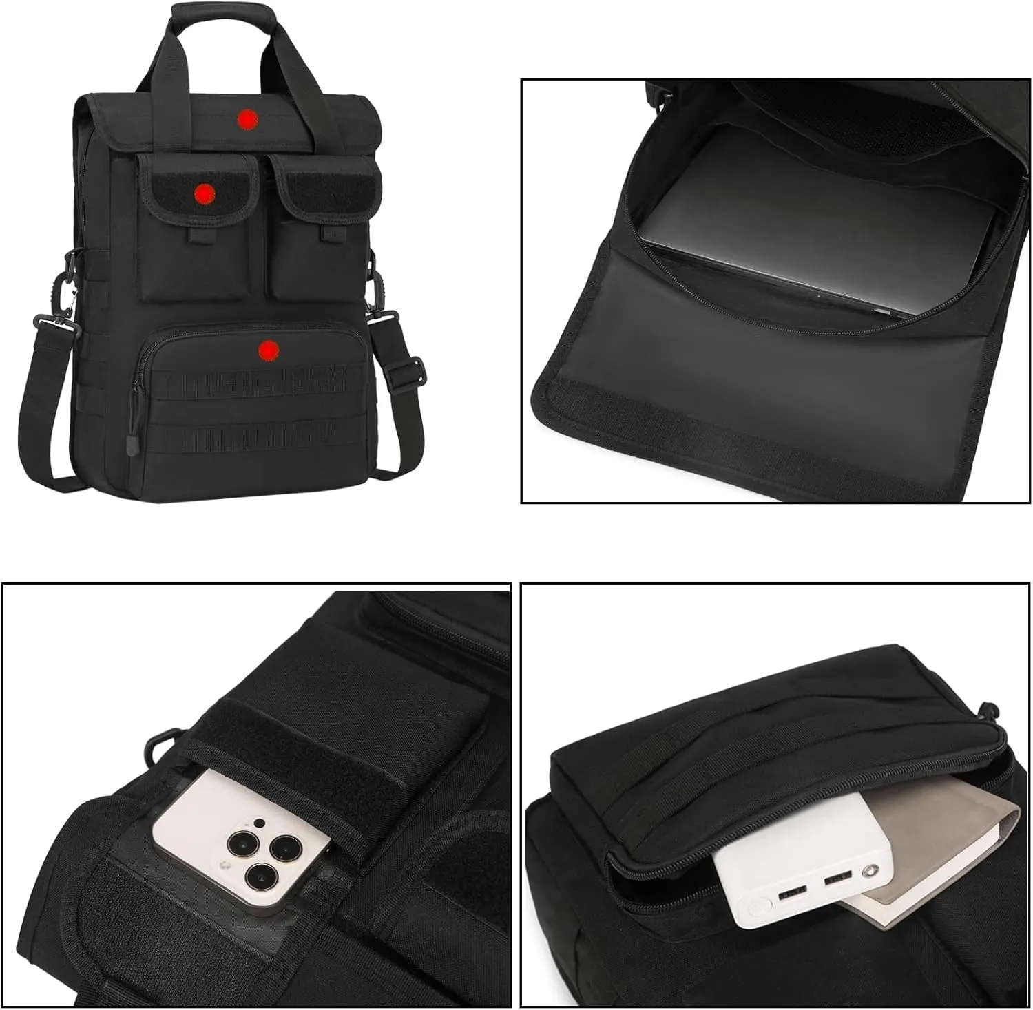 ArcEnCiel Tactical Messenger Bag Men MOLLE Sling Pack Briefcase Gear Handbags Utility Carry Satchel