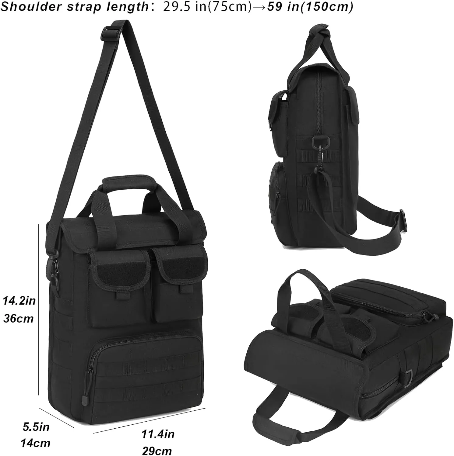ArcEnCiel Tactical Messenger Bag Men MOLLE Sling Pack Briefcase Gear Handbags Utility Carry Satchel