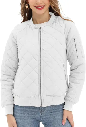 Argstar Women's Quilted Bomber Jakcet with 5 Pockets (XS-XXL)