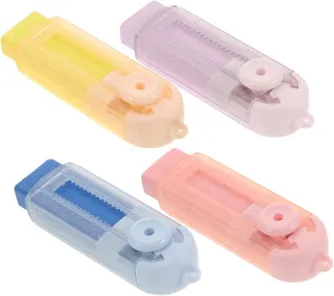 Artibetter 1set Portable Retractable Erasers for Students Multi Function Erasers and Light for School and Art Projects 4pcs