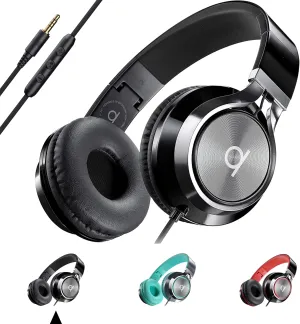 ARTIX CL750 On-Ear Headphones Wired with Mic — Noise Isolating Plug in Headphones, Computer Headphones with Microphone, Headphones for Laptop, Headphones Corded, Headphones with Cord (Aux Jack 3.5mm)
