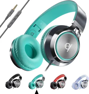 ARTIX CL750 Wired Headphones with Mic & Volume Control — Noise Isolating On-Ear Headphones for Computer and Laptop Wired, Plug in Corded Headphone Over Ear with Wire (Foldable, Aux Jack 3.5mm)