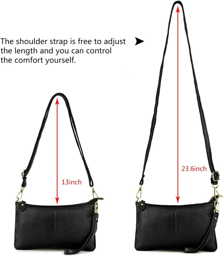 Artwell Genuine Leather Clutch Wallet For Women Wristlet Envelop Crossbody Purse Card Shoulder Bag