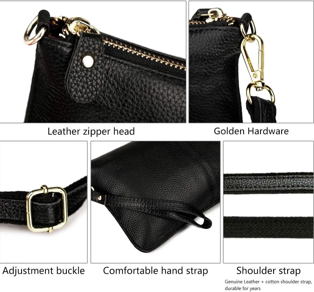 Artwell Genuine Leather Clutch Wallet For Women Wristlet Envelop Crossbody Purse Card Shoulder Bag