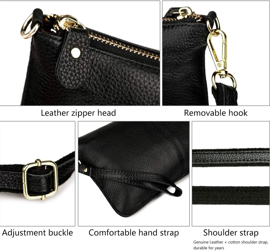 Artwell Genuine Leather Clutch Wallet For Women Wristlet Envelop Crossbody Purse Card Shoulder Bag