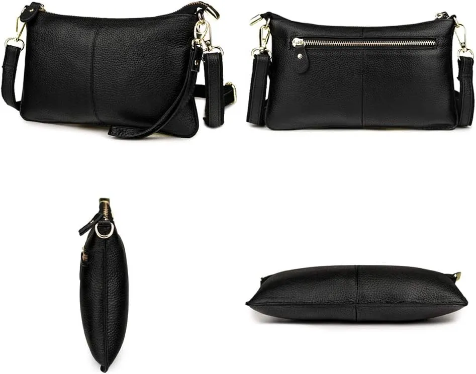 Artwell Genuine Leather Clutch Wallet For Women Wristlet Envelop Crossbody Purse Card Shoulder Bag