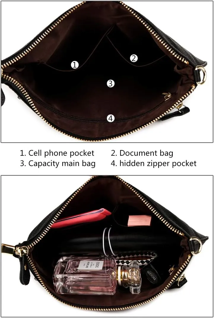 Artwell Genuine Leather Clutch Wallet For Women Wristlet Envelop Crossbody Purse Card Shoulder Bag