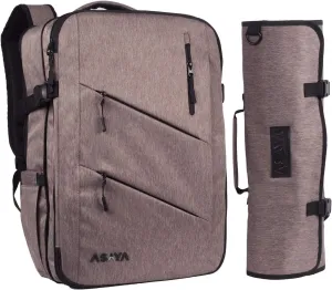 Asaya Chef Knife Backpack with 20 Pocket Knife Roll Bag - Over 30 Pockets for Knives - Knives Not Included (Brown)
