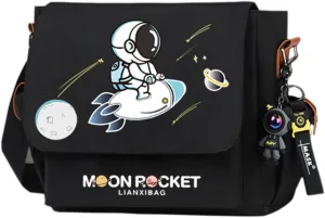 Astronaut Messenger Bag for Men Laptop Bag Casual Satchel Bags Large Work Briefcase Fashion Crossbody Shoulder Handbag