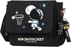 Astronaut Messenger Bag for Men Laptop Bag Casual Satchel Bags Large Work Briefcase Fashion Crossbody Shoulder Handbag