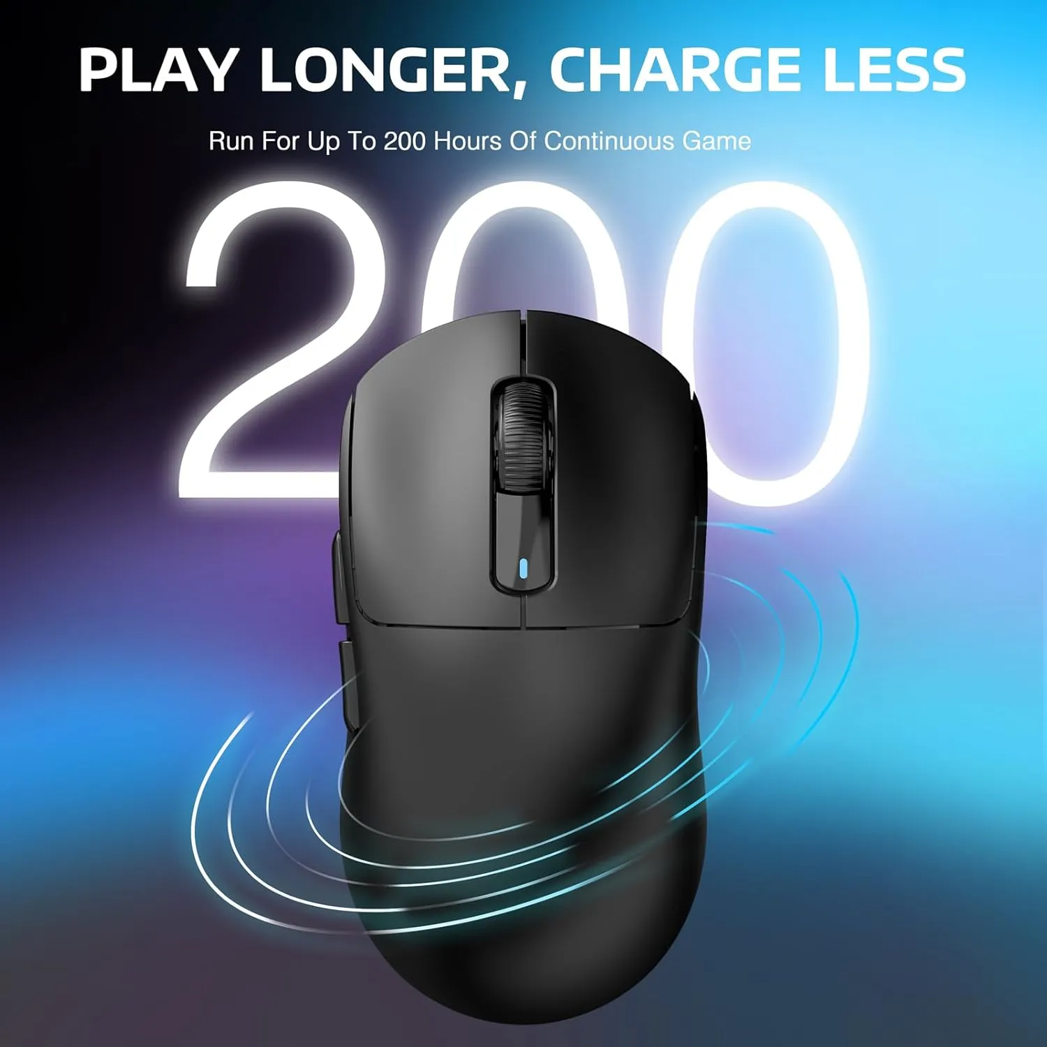 ATTACK SHARK X3 Wireless Gaming Mouse, 49g Ergonomic Computer Mouse, Triple Modes PAW3395 26K DPI Optical Sensor, 200h Battery Life, Programmable Buttons, Gaming Accessories for PC/Laptop/Mac (Black)
