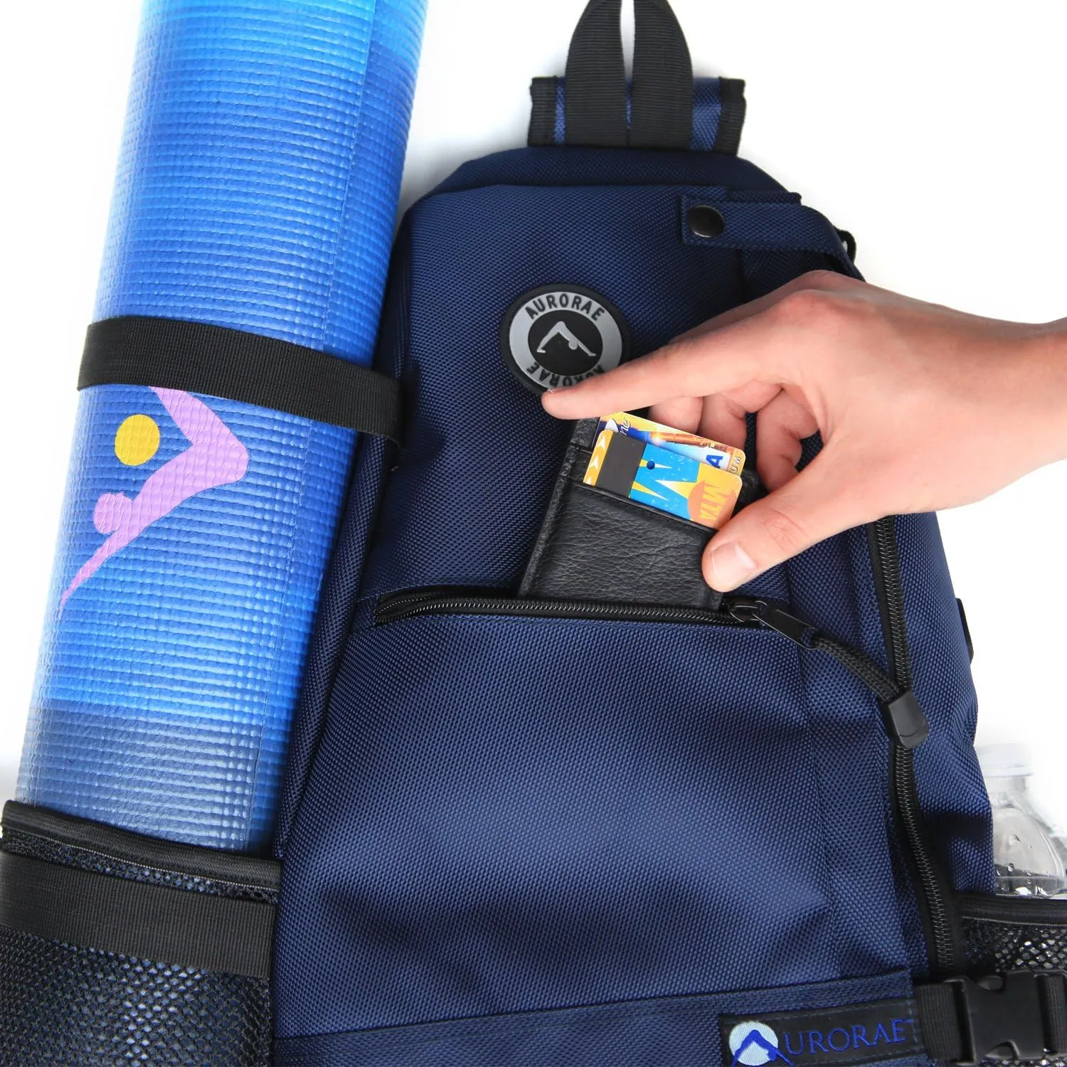AURORAE Yoga Mat/Gym Cross-body Travel Sling Back Pack. Mat sold separately.