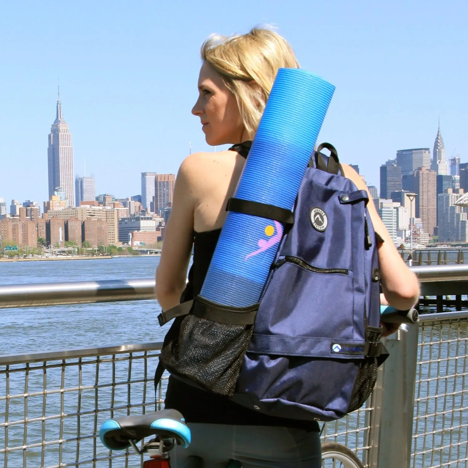 AURORAE Yoga Mat/Gym Cross-body Travel Sling Back Pack. Mat sold separately.