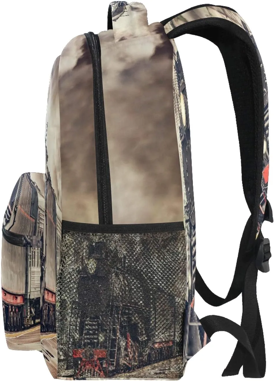 AUUXVA Backpack Vintage Express Steam Train School Shoulder Bag Large Waterproof Durable Bookbag Laptop Daypack for Students Teens Girls Boys Elementary