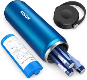 AUVON Portable Insulin Pen Cooler Travel Case for 2-3 Insulin Pens, TSA Approved Medication Cooler for Travel with Portable Handle Design for Easy to Carry, Diabetic Insulin Cooler with Gel Ice Pack